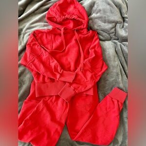 Sold Out NYC red jogger and hoodie set
